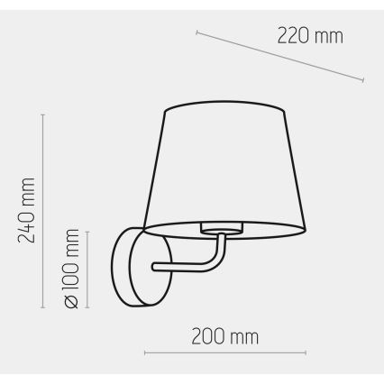 Sienas lampa MAJA 1xE27/15W/230V pelēka