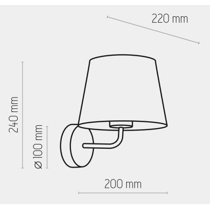 Sienas lampa MAJA 1xE27/15W/230V pelēka