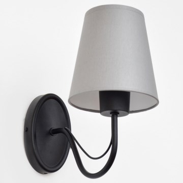 Sienas lampa MALBO 1xE27/15W/230V pelēka/melna