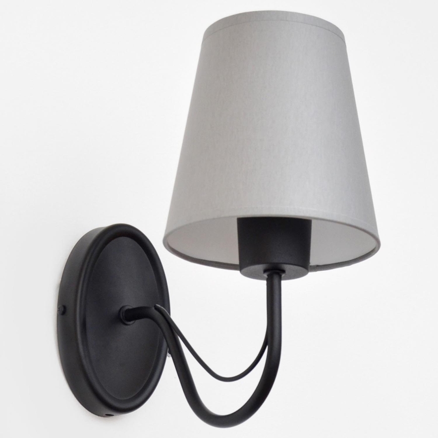 Sienas lampa MALBO 1xE27/15W/230V pelēka/melna