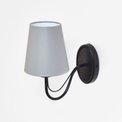 Sienas lampa MALBO 1xE27/15W/230V pelēka/melna