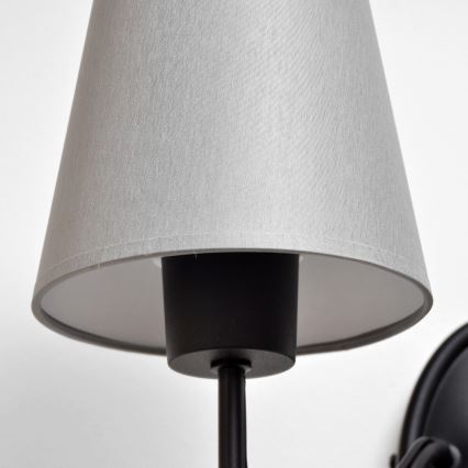 Sienas lampa MALBO 1xE27/15W/230V pelēka/melna