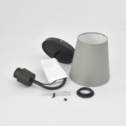Sienas lampa MALBO 1xE27/15W/230V pelēka/melna