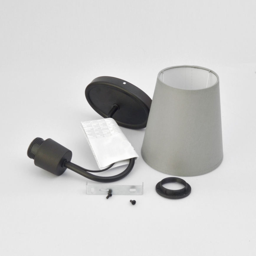 Sienas lampa MALBO 1xE27/15W/230V pelēka/melna