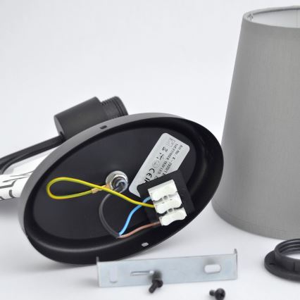 Sienas lampa MALBO 1xE27/15W/230V pelēka/melna