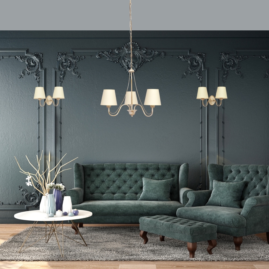 Sienas lampa MALBO 2xE27/15W/230V bēša