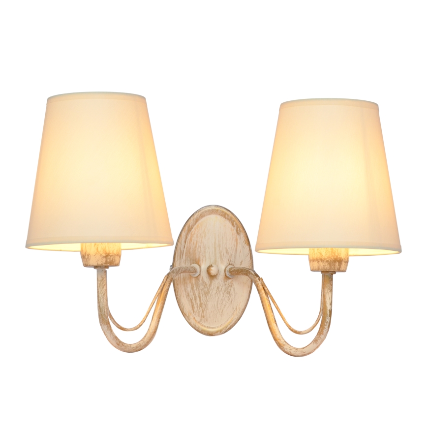 Sienas lampa MALBO 2xE27/15W/230V bēša