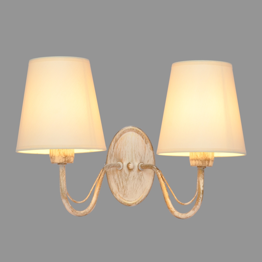 Sienas lampa MALBO 2xE27/15W/230V bēša
