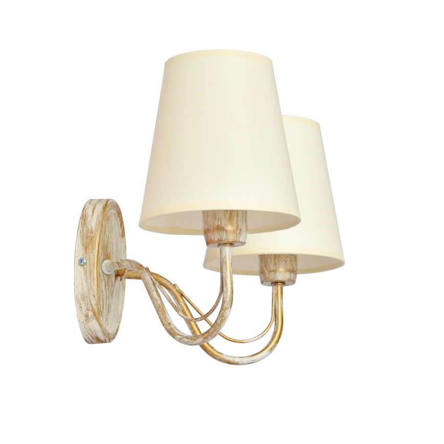 Sienas lampa MALBO 2xE27/15W/230V bēša