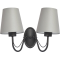 Sienas lampa MALBO 2xE27/15W/230V pelēka/melna