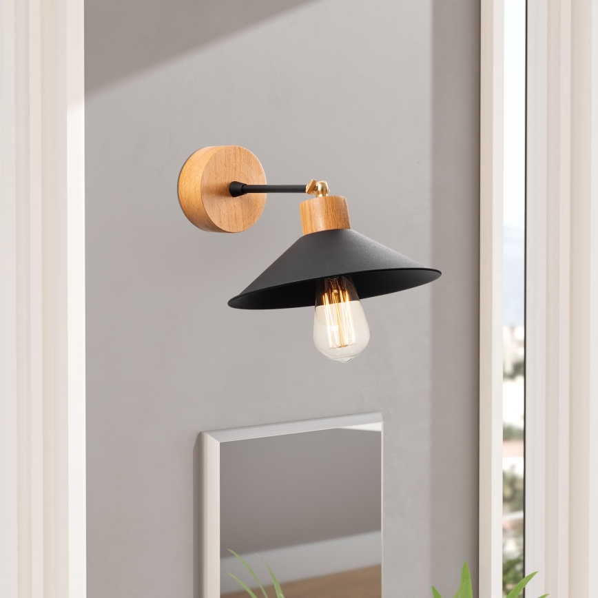 Sienas lampa MANAVGAT 1xE27/40W/230V brūna/melna