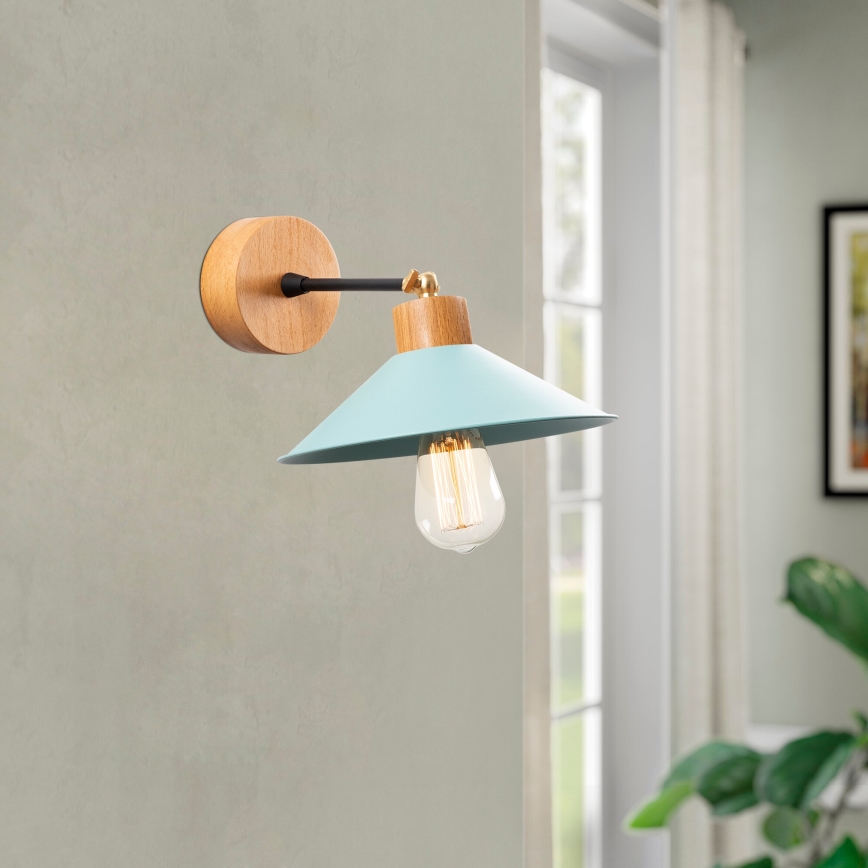Sienas lampa MANAVGAT 1xE27/40W/230V brūna/zila