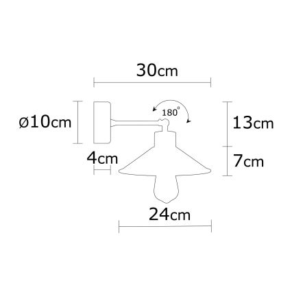 Sienas lampa MANAVGAT 1xE27/40W/230V brūna/zila
