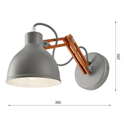 Sienas lampa MARCELLO 1xE27/60W/230V dižskābardis