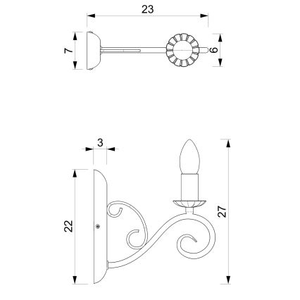 Sienas lampa MAURO 1xE14/60W/230V