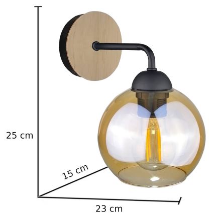 Sienas lampa MELLE WOOD 1xE27/60W/230V