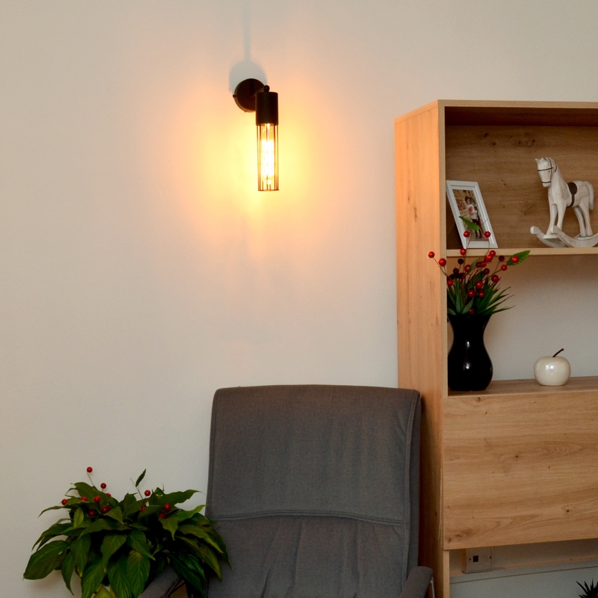 Sienas lampa MELODY 1xE27/15W/230V melna