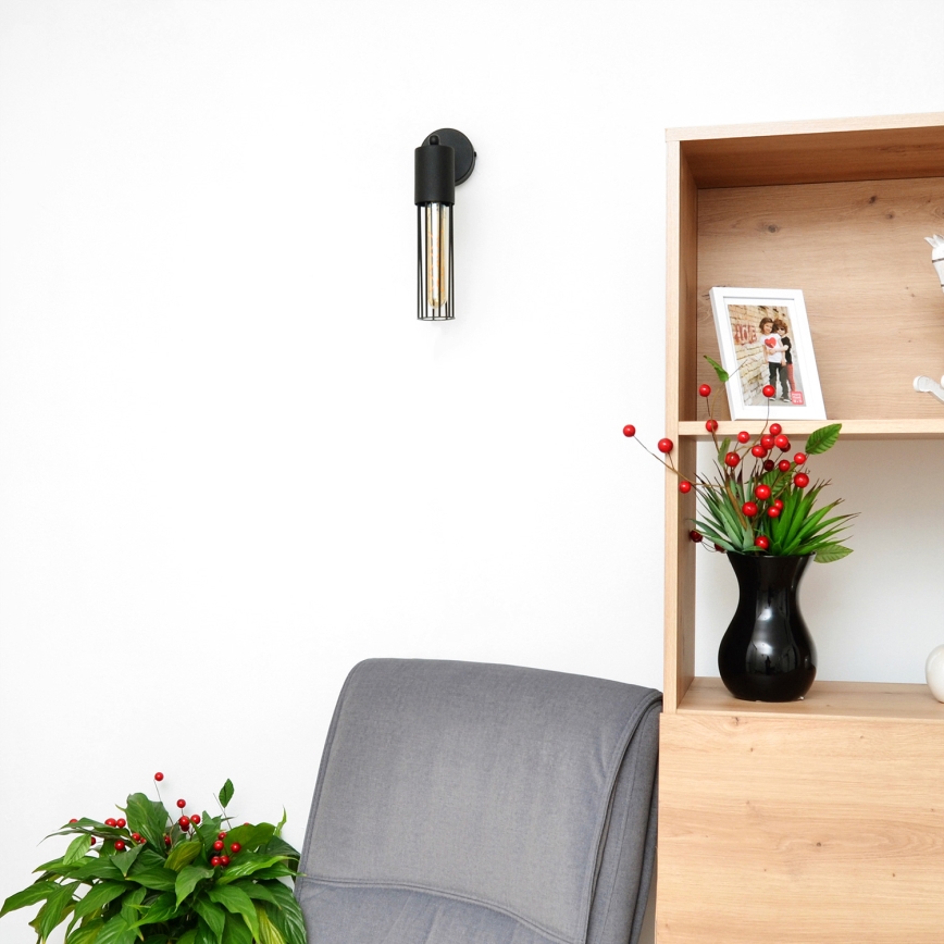 Sienas lampa MELODY 1xE27/15W/230V melna