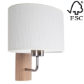 Sienas lampa MERCEDES 1xE27/25W/230V balta/ozols – FSC sertificēts