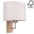 Sienas lampa MERCEDES 1xE27/25W/230V krēmkrāsa/ozols – FSC sertificēts