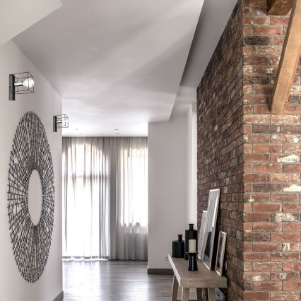 Sienas lampa MIKA 1xE27/60W/230V melna/spīdīgi hromēts
