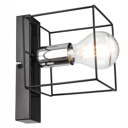 Sienas lampa MIKA 1xE27/60W/230V melna/spīdīgi hromēts