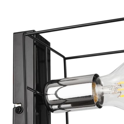 Sienas lampa MIKA 1xE27/60W/230V melna/spīdīgi hromēts