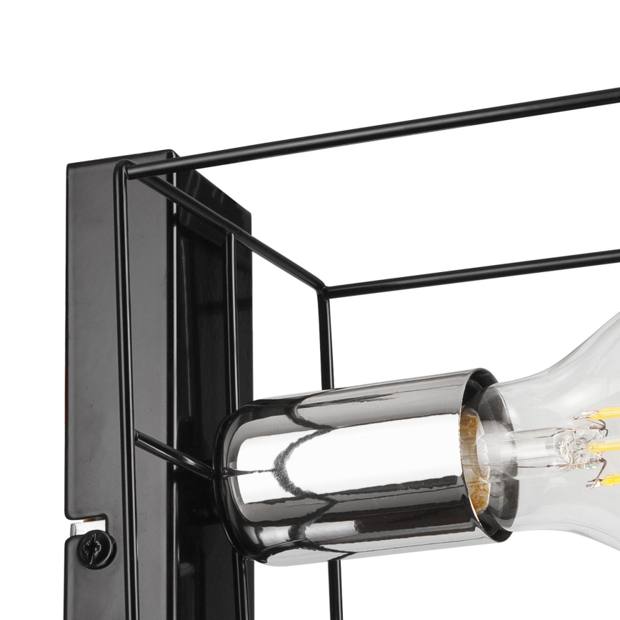 Sienas lampa MIKA 1xE27/60W/230V melna/spīdīgi hromēts