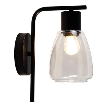 Sienas lampa MOLDO 1xE27/40W/230V melna/caurspīdīga