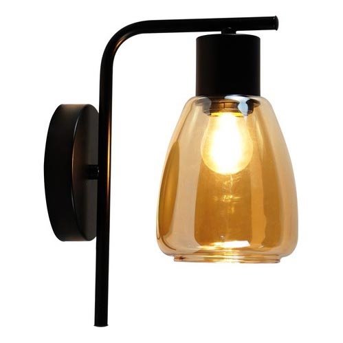 Sienas lampa MOLDO 1xE27/40W/230V melna/dūmakains bēša