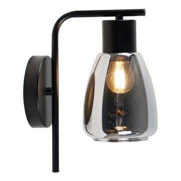 Sienas lampa MOLDO 1xE27/40W/230V melna/dūmakains melna