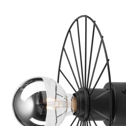 Sienas lampa MONTANA 1xE27/15W/230V d. 30 cm melna