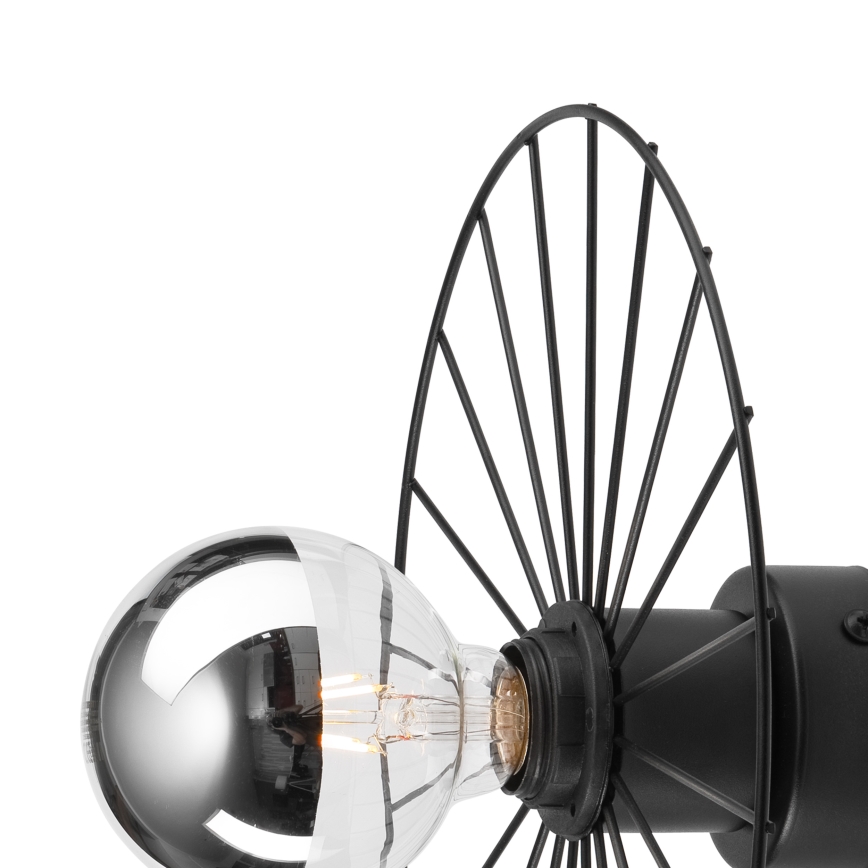 Sienas lampa MONTANA 1xE27/15W/230V d. 30 cm melna
