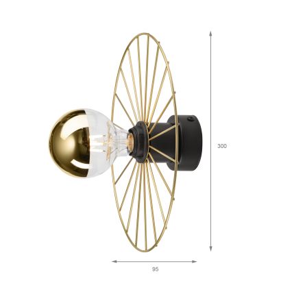 Sienas lampa MONTANA 1xE27/15W/230V d. 30 cm zelta