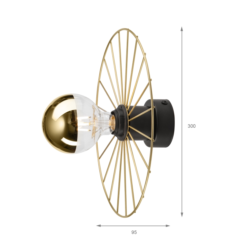 Sienas lampa MONTANA 1xE27/15W/230V d. 30 cm zelta