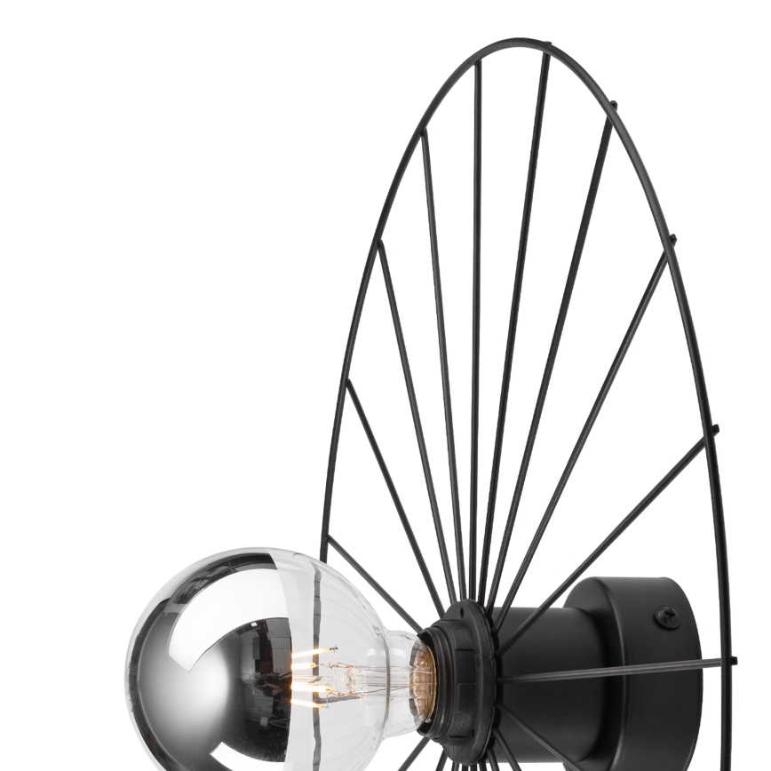 Sienas lampa MONTANA 1xE27/15W/230V d. 45 cm melna