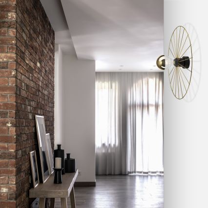 Sienas lampa MONTANA 1xE27/15W/230V d. 45 cm zelta