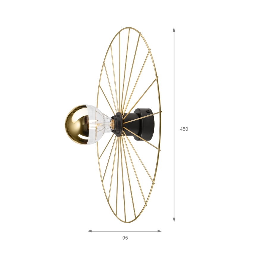 Sienas lampa MONTANA 1xE27/15W/230V d. 45 cm zelta