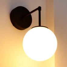 Sienas lampa MOON 1xE27/15W/230V melna
