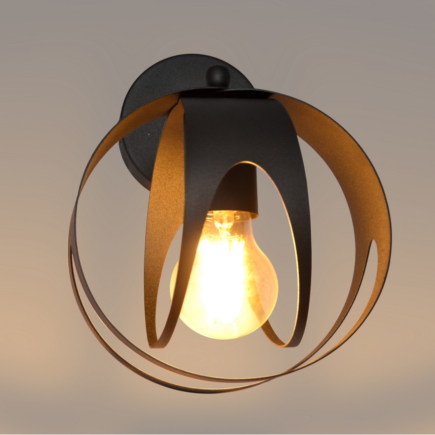 Sienas lampa MOONLIGHT 1xE27/15W/230V melna