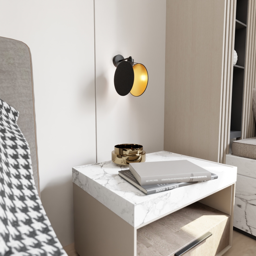 Sienas lampa MOTIF 1xE27/15W/230V melna