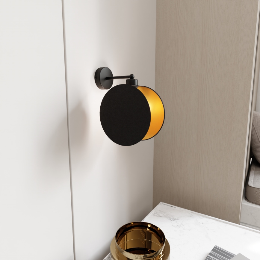 Sienas lampa MOTIF 1xE27/15W/230V melna