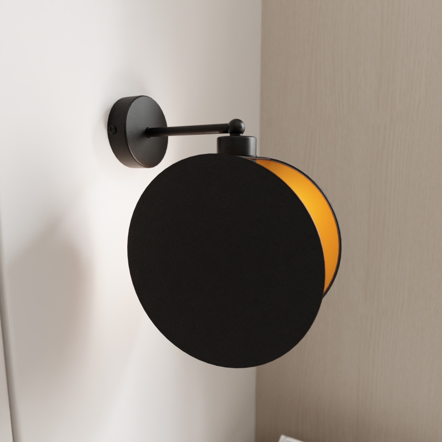 Sienas lampa MOTIF 1xE27/15W/230V melna