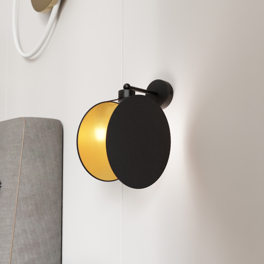 Sienas lampa MOTIF 1xE27/15W/230V melna