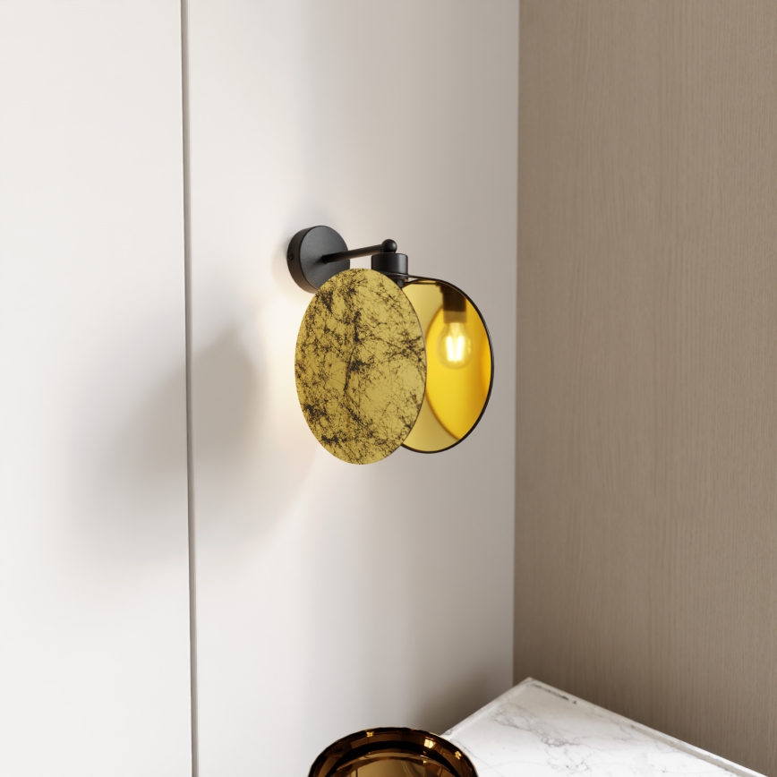 Sienas lampa MOTIF 1xE27/15W/230V zelta