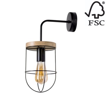 Sienas lampa NETUNO 1xE27/25W/230V ozolkoks - FSC sertifikāts