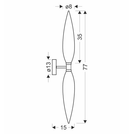 Sienas lampa NORDIC 2xG9/5W/230V melna/dūmaina bēša