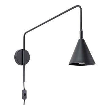 Sienas lampa NOX 1xE14/10W/230V melna