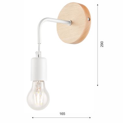 Sienas lampa ORAZIO 1xE27/60W/230V dižskābardis - FSC sertificēts