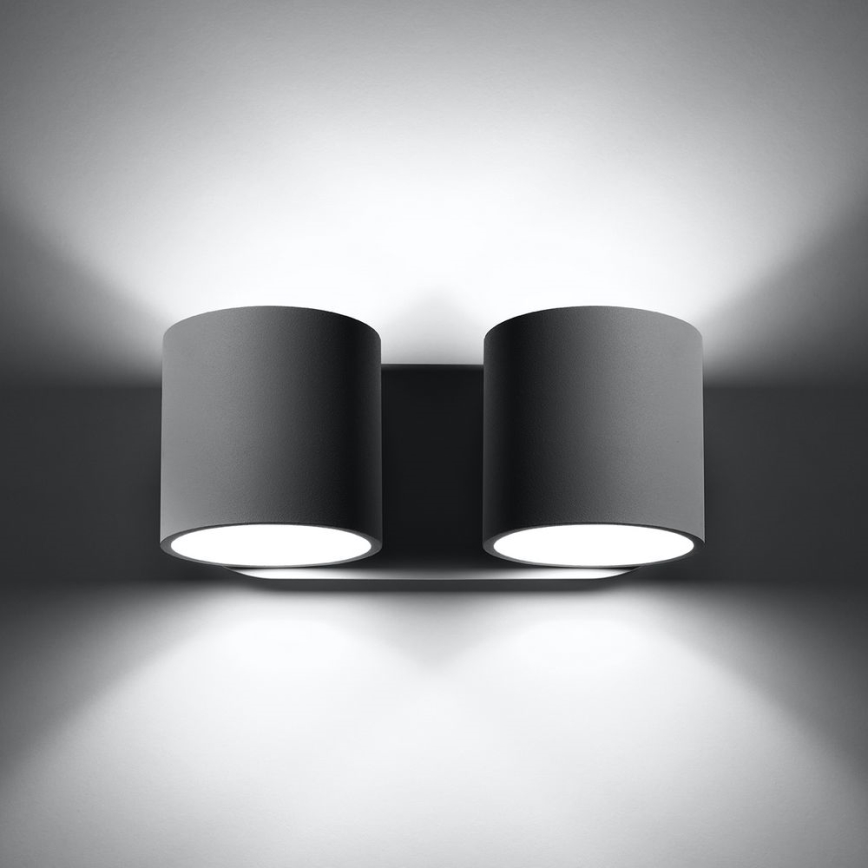 Sienas lampa ORBIS 2xG9/40W/230V pelēka